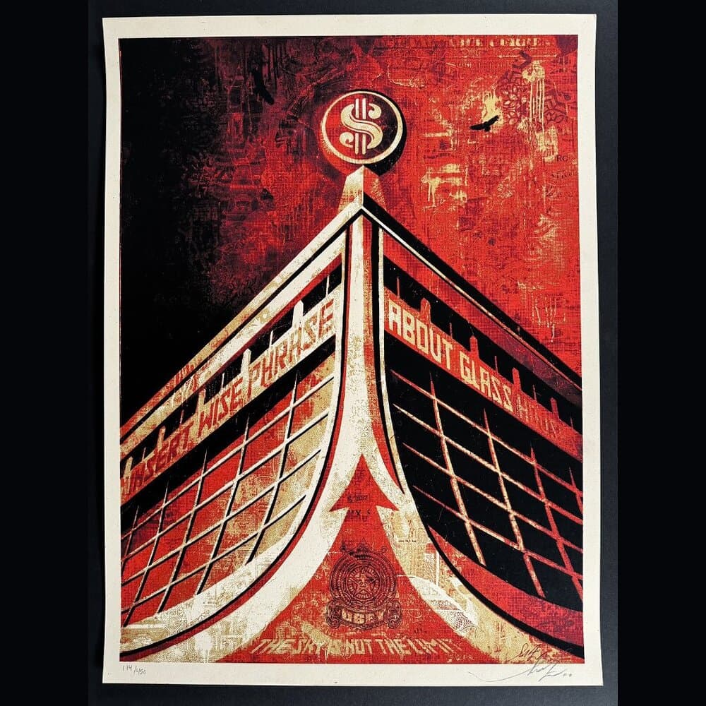 Shepard Fairey “Glass Houses” Screen Print - Signed - Obey Giant. #133/450 - Thumbnail 2