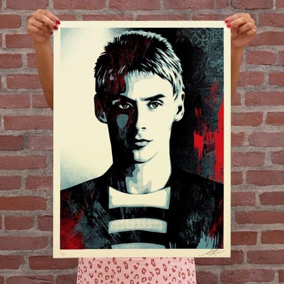 Signed Shepard fairy original The Tranquility of Solitude (Paul Weller) 2025 - Thumbnail 11