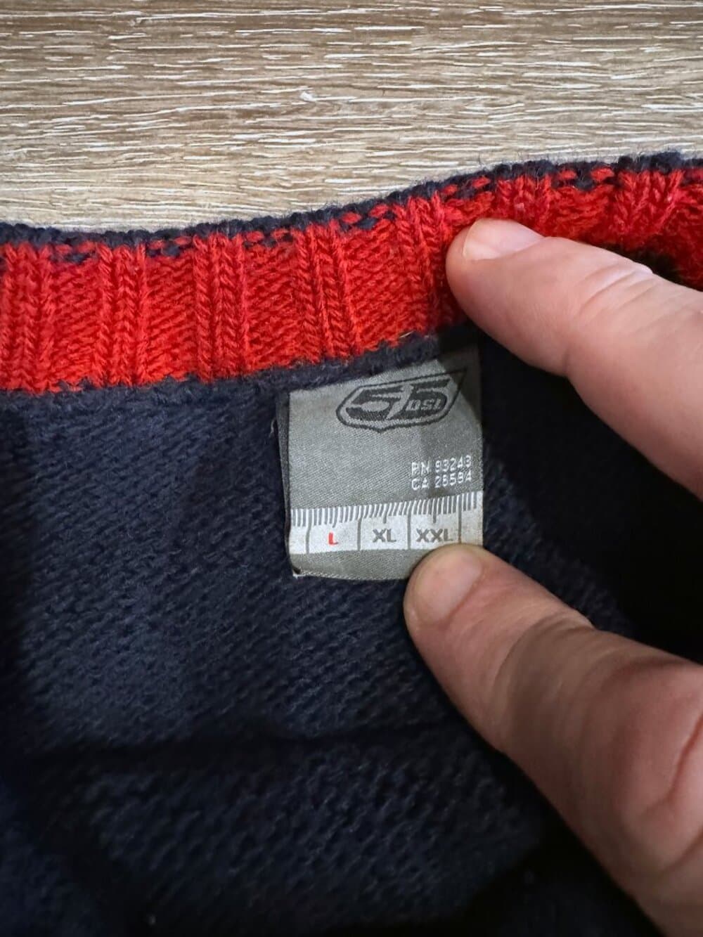 Vintage 55DSL Diesel navy blue knit sweater. Size Large - Thumbnail 3