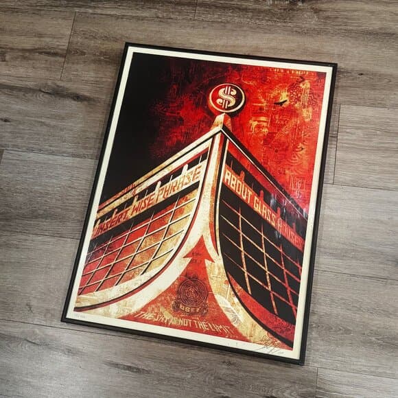 Shepard Fairey “Glass Houses” Screen Print - Signed - Obey Giant. #133/450 - Thumbnail 9
