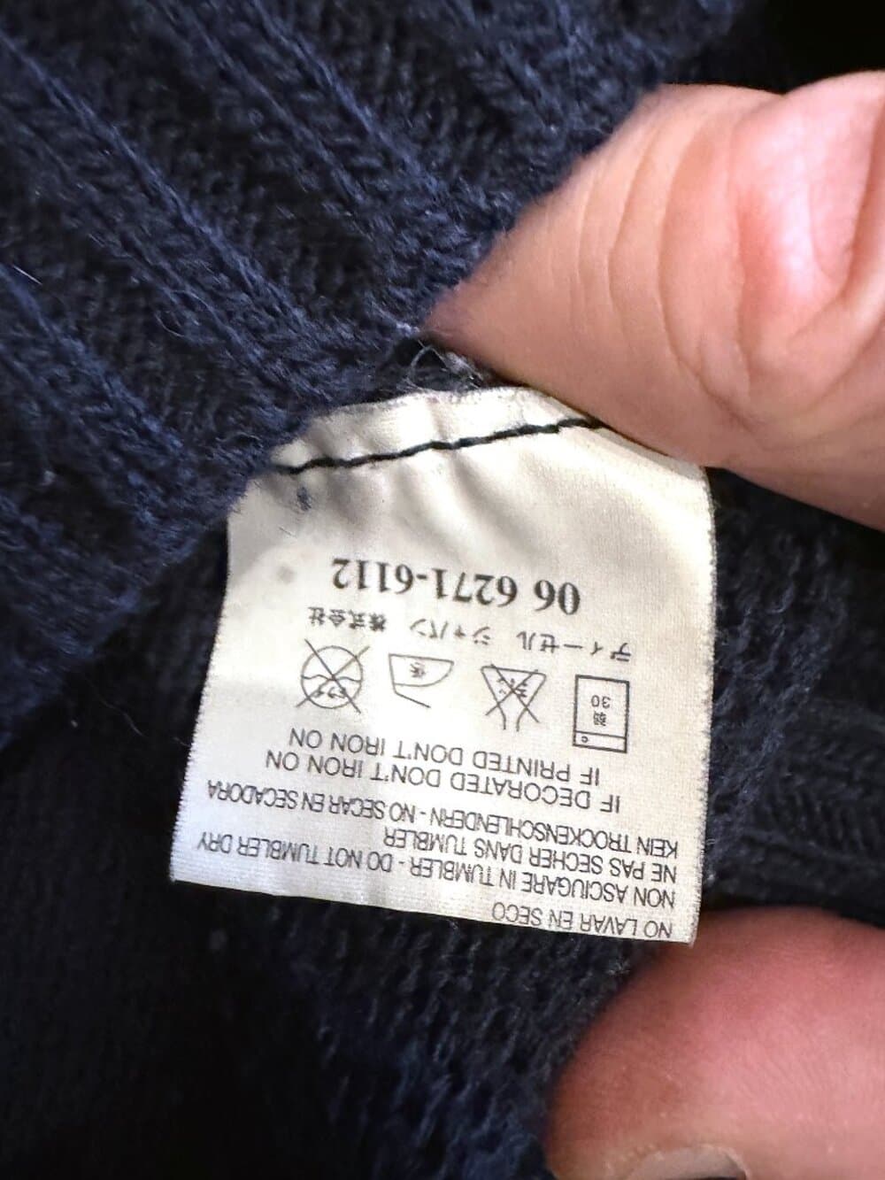 Vintage 55DSL Diesel navy blue knit sweater. Size Large - Thumbnail 4