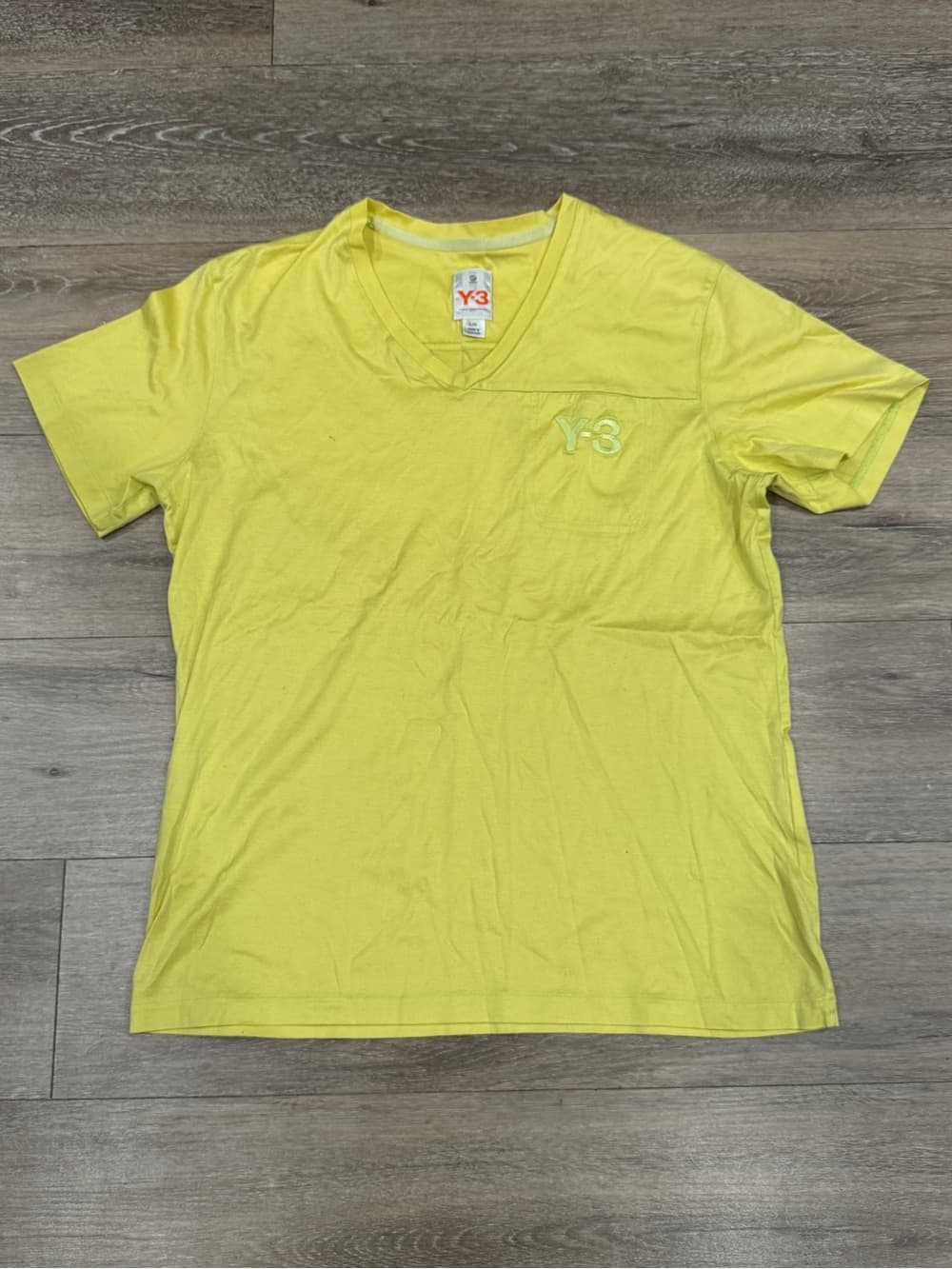 Y-3 Yohji Yamamoto V-Neck Short Sleeve T-Shirt Men’s Sz L - Thumbnail 8