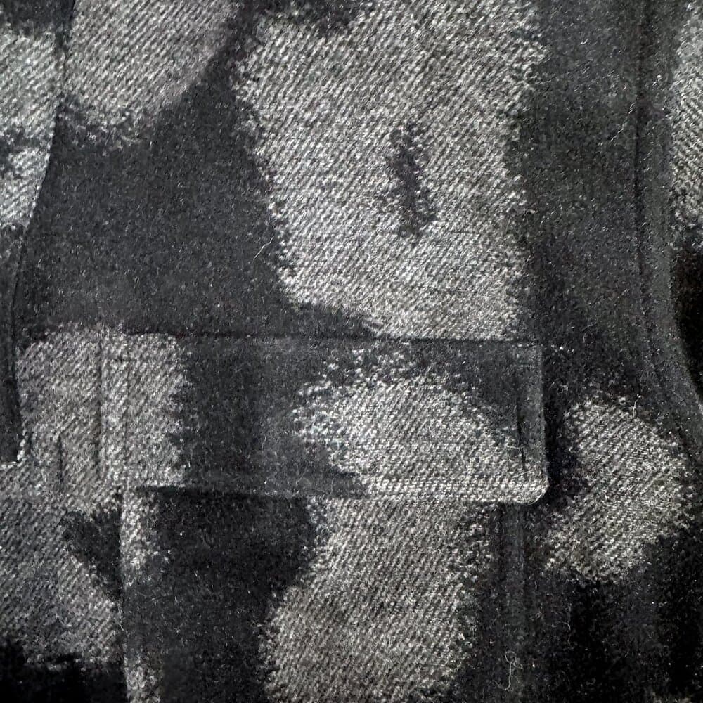 Y-3 Adidas Yohji Yamamoto Pullover Hoodie Black Gray Print Wool Men’s Size Large - Thumbnail 4