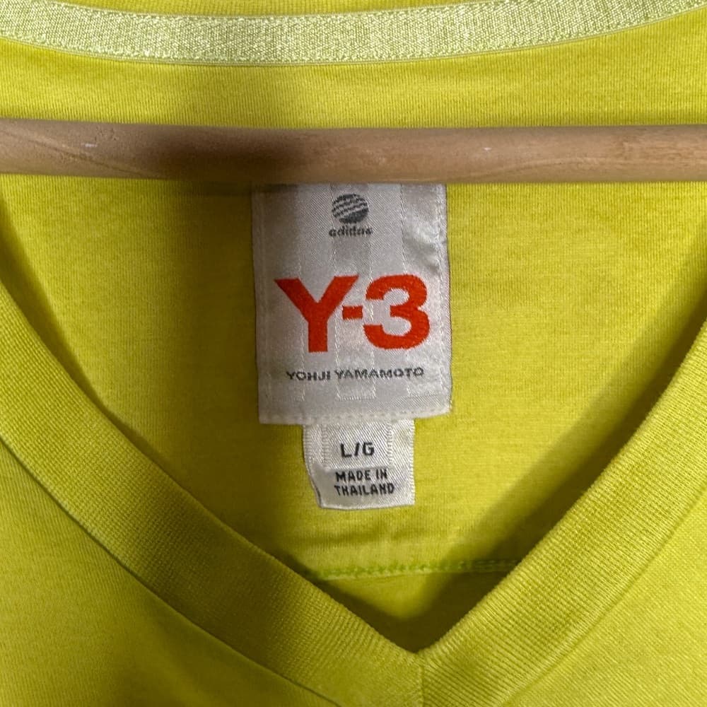 Y-3 Yohji Yamamoto V-Neck Short Sleeve T-Shirt Men’s Sz L - Thumbnail 6