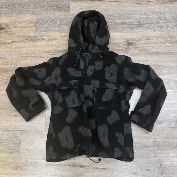 Y-3 Adidas Yohji Yamamoto Pullover Hoodie Black Gray Print Wool Men’s Size Large - Thumbnail 8