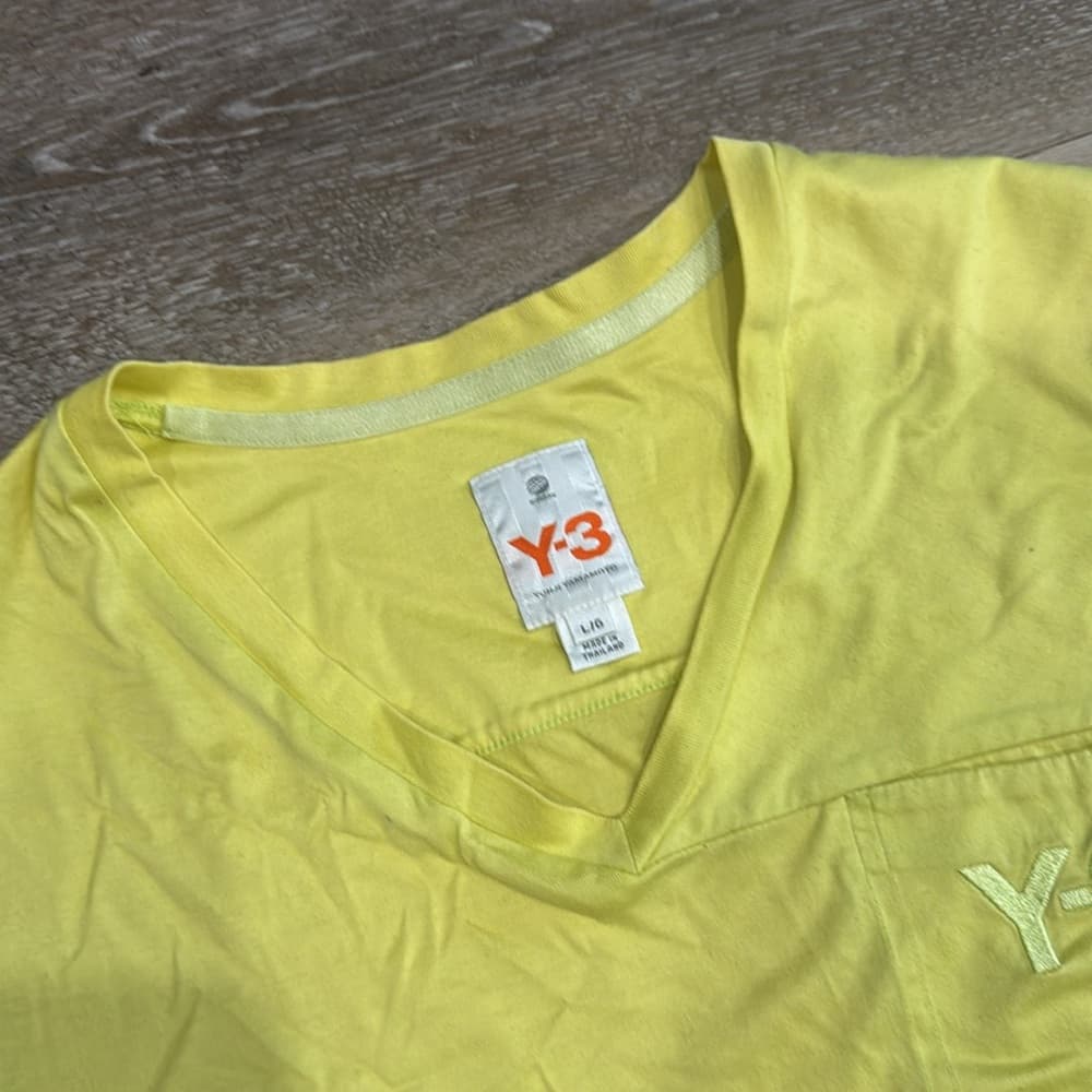 Y-3 Yohji Yamamoto V-Neck Short Sleeve T-Shirt Men’s Sz L - Thumbnail 7