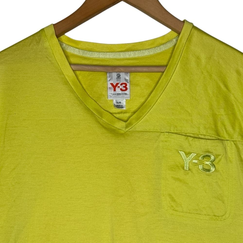 Y-3 Yohji Yamamoto V-Neck Short Sleeve T-Shirt Men’s Sz L - Thumbnail 4