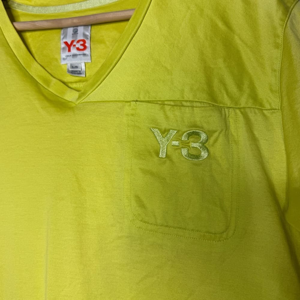 Y-3 Yohji Yamamoto V-Neck Short Sleeve T-Shirt Men’s Sz L - Thumbnail 5