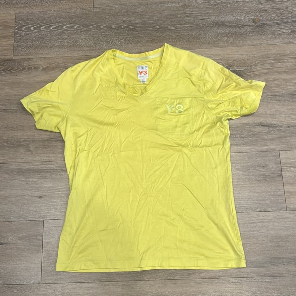 Y-3 Yohji Yamamoto V-Neck Short Sleeve T-Shirt Men’s Sz L - Thumbnail 2
