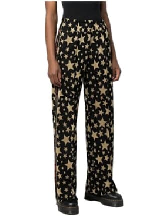 Palm Angels Star-jacquard Wide Leg Track Pants - Thumbnail 3
