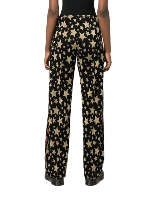 Palm Angels Star-jacquard Wide Leg Track Pants - Thumbnail 2