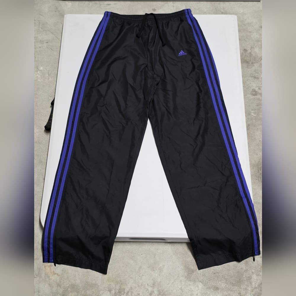 adidas Black Joggers with Blue Stripes - Thumbnail 5