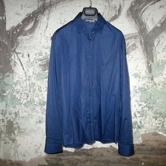 Les Hommes Blue Dress shirt - size 52 - Thumbnail 9