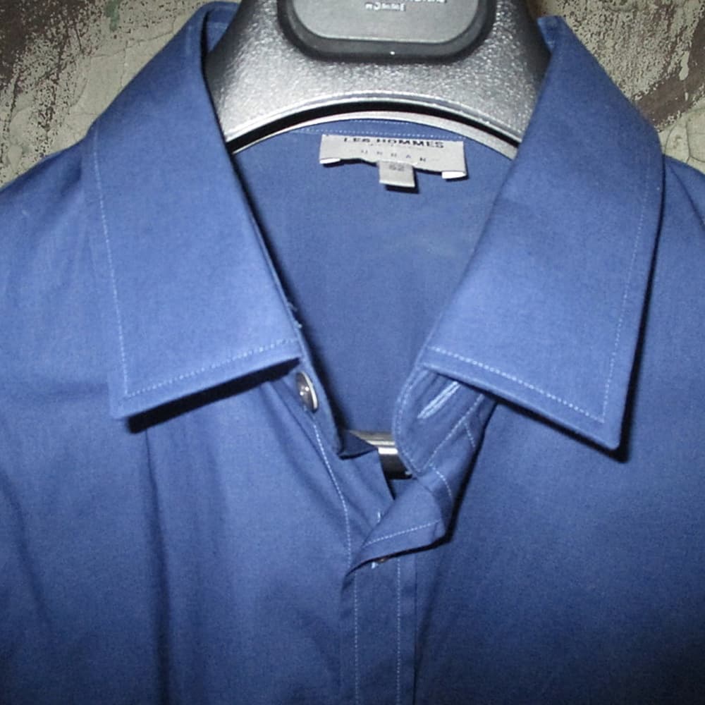 Les Hommes Blue Dress shirt - size 52 - Thumbnail 2