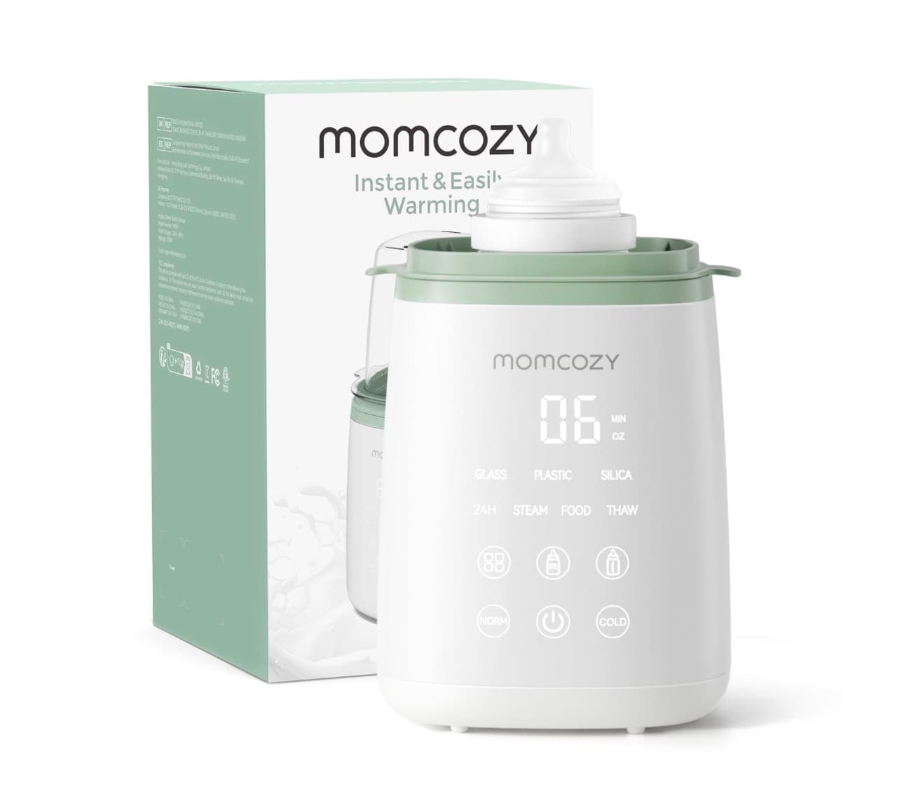 Momcozy Bottle Warmer, Fast Bottle Warmers for All Bottles with Timer, Accurate Temperature Control and Automatic Shut-Off, Multifunctional Bottle Warmer for Breastmilk