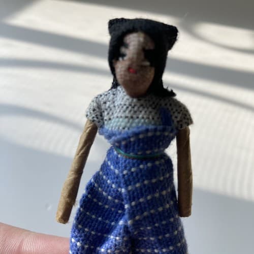 Vintage Guatemalan Worry Doll Brooch Ethnic Handmade Central American Textile - Thumbnail 7