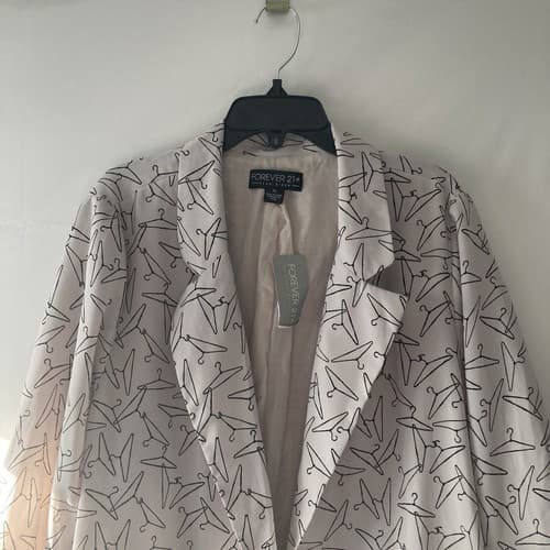 Forever 21 Plus Clothes Hanger AOP Blazer Plus Size XL NWT TWEE Indie SLeaze - Thumbnail 2