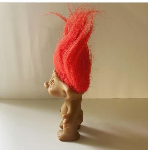 Vintage 90s Troll Doll Ace Novelty 4 inch Red Hair +Heart Gem Valentines Day - Thumbnail 5