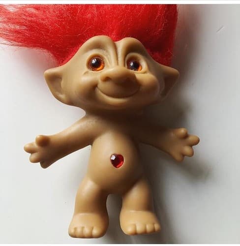 Vintage 90s Troll Doll Ace Novelty 4 inch Red Hair +Heart Gem Valentines Day - Thumbnail 6