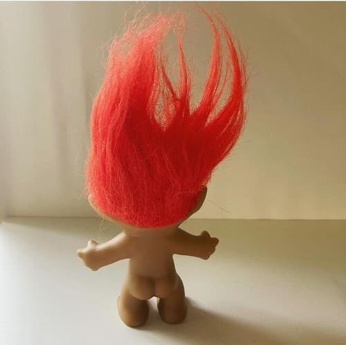 Vintage 90s Troll Doll Ace Novelty 4 inch Red Hair +Heart Gem Valentines Day - Thumbnail 3