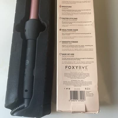 Foxybae Rose Gold 25mm Curling Wand New Boxed Curling Iron - Thumbnail 12