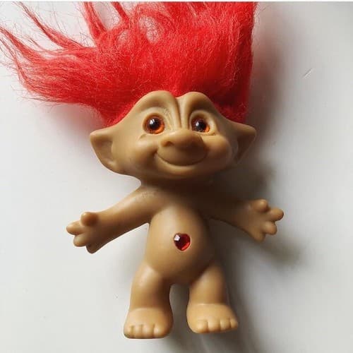 Vintage 90s Troll Doll Ace Novelty 4 inch Red Hair +Heart Gem Valentines Day - Thumbnail 7