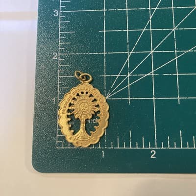 Antique Gold Peoples Eucharistic League Monstrance Sacrament Communion Medal Vtg - Thumbnail 4