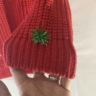 Vintage Mervyns Ugly Christmas Sweater Red Knit Christmas Bulbs Snowflakes Small - Thumbnail 6