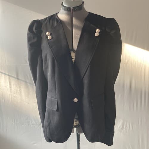 Forever 21 Plus Puff Sleeve Black Blazer XL Peplum Retired Design NWT TWEE 2010s