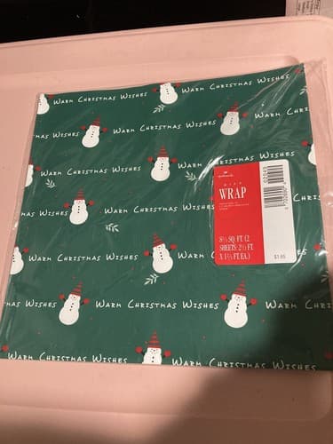 Vintage Christmas NOS Hallmark Christmas Gift Wrap 8 1/3rd Sq. Ft 2 sheets