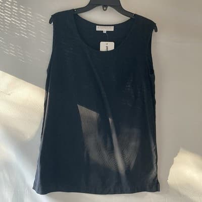 Vintage Texere Silk Womens Black Tank Top Shirt Small Office Siren Minimalist