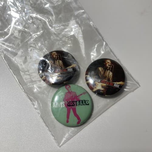 Elvis Costello 2007 Pin Badges Lot of 3 Rock In Roll Music Promos Memorabilia - Thumbnail 3
