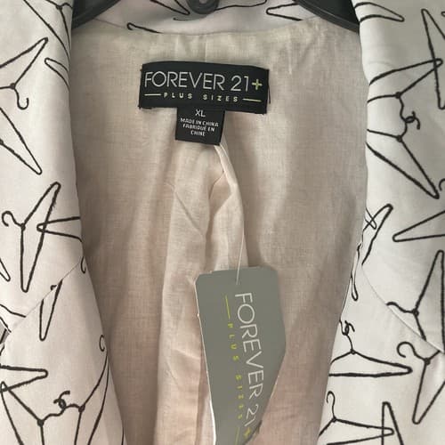 Forever 21 Plus Clothes Hanger AOP Blazer Plus Size XL NWT TWEE Indie SLeaze - Thumbnail 3
