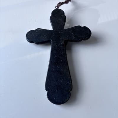 Vintage Western Southwestern Cross Crucifix Wall Hanging Resin Faux Turquoise - Thumbnail 9