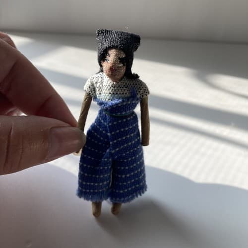 Vintage Guatemalan Worry Doll Brooch Ethnic Handmade Central American Textile