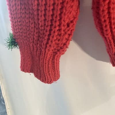 Vintage Mervyns Ugly Christmas Sweater Red Knit Christmas Bulbs Snowflakes Small - Thumbnail 16