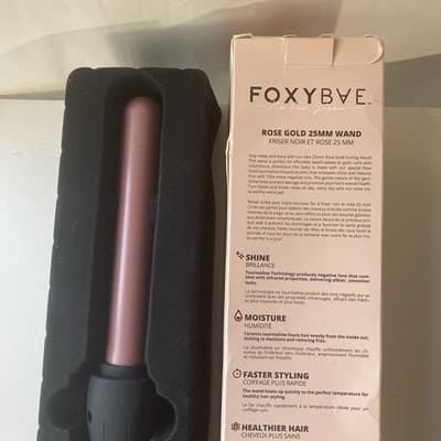 Foxybae Rose Gold 25mm Curling Wand New Boxed Curling Iron - Thumbnail 13