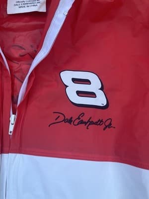 VTG Racing Windbreaker Rain Jacket Dale Earnhardt Jr. Budweiser Sun Faded Men L - Thumbnail 2