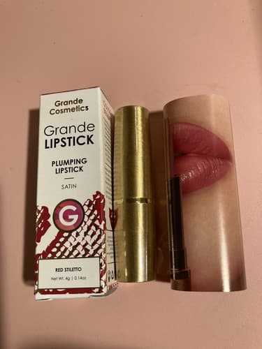 Grande Cosmetics Lip Plumping Lipstick Satin Shade Red Stiletto Full Size 4g/ 0. - Thumbnail 2