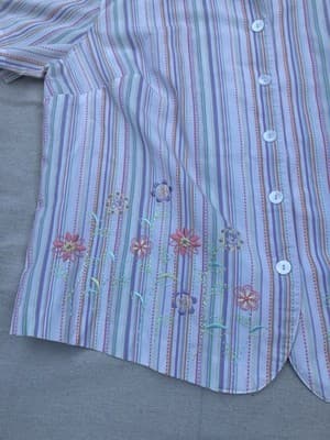 Vintage 90s Fairy Core Cottage Embroidered Plus SIze Shirt 16W Alfred Dunner - Thumbnail 6