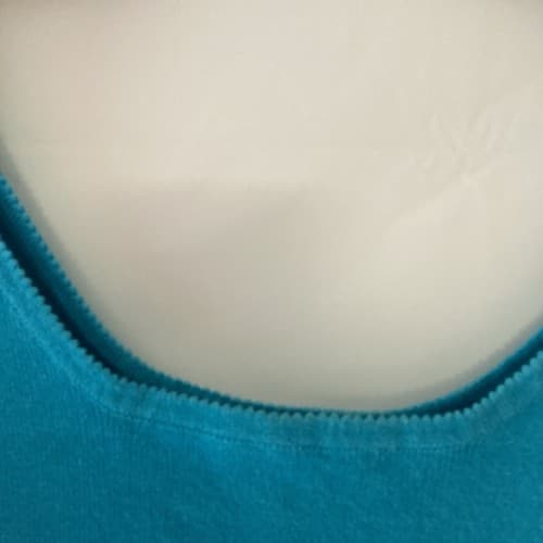 Vintage Y2K Blue Cropped Sweater Pullover Top Womens Medium Sawtooth Neckline - Thumbnail 6