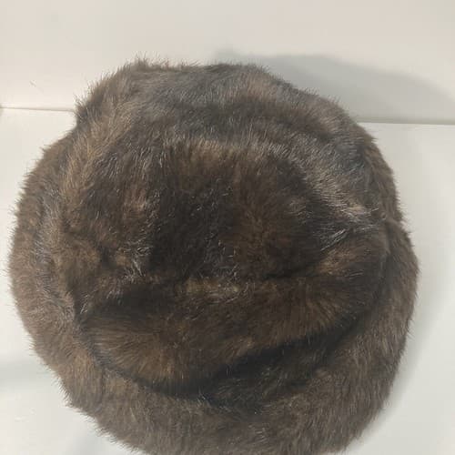 Vintage Faux Fur Brown Bucket style Hat Winter Gear KPOP Idol Style Mob Wife - Thumbnail 3