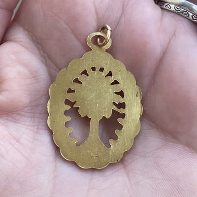 Antique Gold Peoples Eucharistic League Monstrance Sacrament Communion Medal Vtg - Thumbnail 3