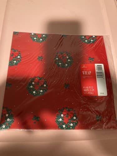 Vintage Christmas NOS Hallmark Christmas Gift Wrap 8 1/3rd Sq.Ft 2 sheets Sealed - Thumbnail 4