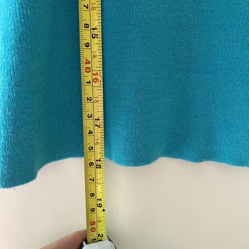 Vintage Y2K Blue Cropped Sweater Pullover Top Womens Medium Sawtooth Neckline - Thumbnail 3