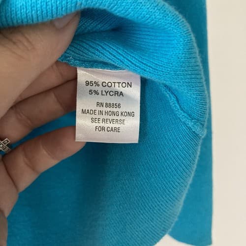 Vintage Y2K Blue Cropped Sweater Pullover Top Womens Medium Sawtooth Neckline - Thumbnail 11