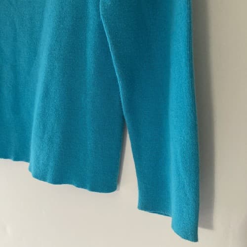 Vintage Y2K Blue Cropped Sweater Pullover Top Womens Medium Sawtooth Neckline - Thumbnail 10
