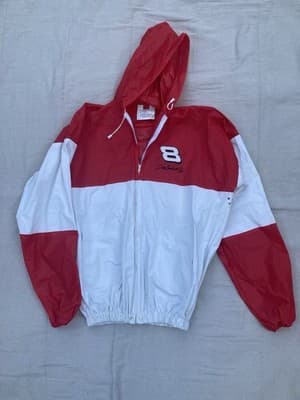 VTG Racing Windbreaker Rain Jacket Dale Earnhardt Jr. Budweiser Sun Faded Men L