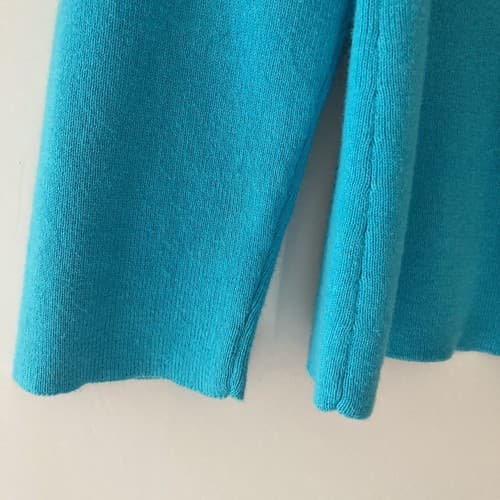 Vintage Y2K Blue Cropped Sweater Pullover Top Womens Medium Sawtooth Neckline - Thumbnail 7
