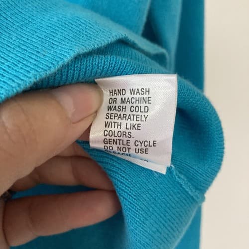 Vintage Y2K Blue Cropped Sweater Pullover Top Womens Medium Sawtooth Neckline - Thumbnail 12
